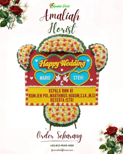 Karangan Papan Bunga Pernikahan di Cisewu